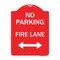 Signmission No Parking Fire Lane W/ Bidirectional Arrow, Red & White Aluminum Sign, 18" x 24", RW-1824-23738 A-DES-RW-1824-23738 - alternate 1